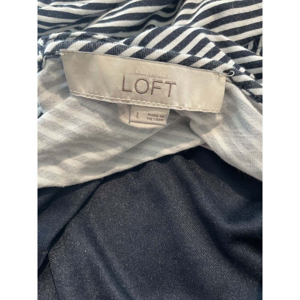 š LOFT Navy & White Striped Scoop Neck Sundress ā Size Large - Picture 7 of 7